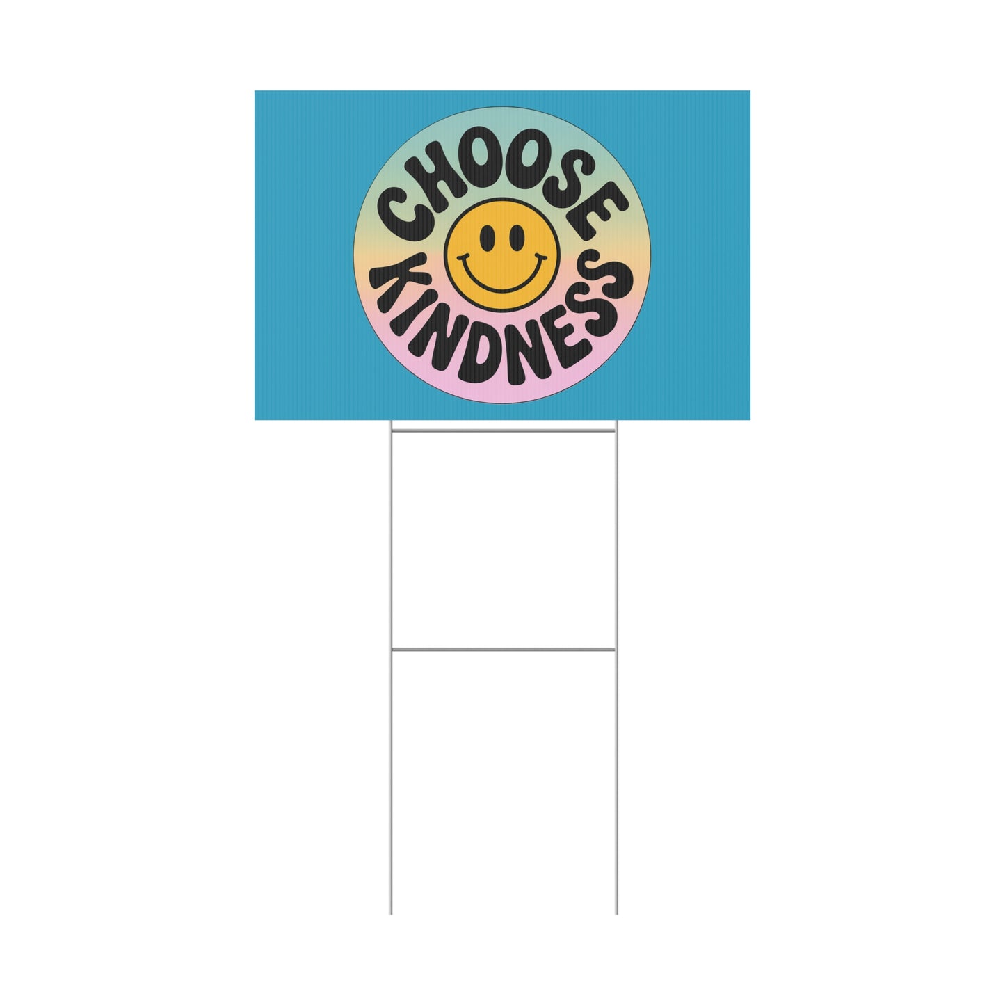 Turquoise Joyful Choose Kindness Plastic Yard Sign