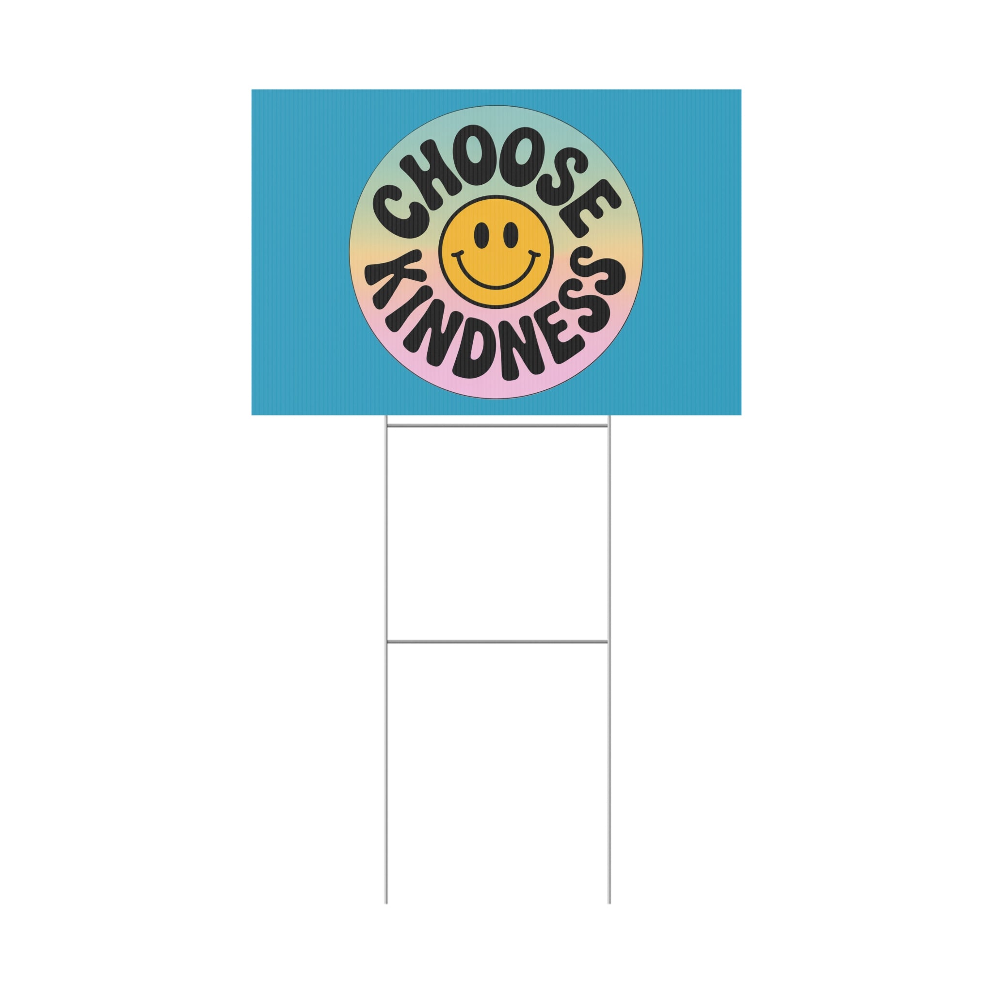 Turquoise Joyful Choose Kindness Plastic Yard Sign