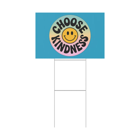 Turquoise Joyful Choose Kindness Plastic Yard Sign