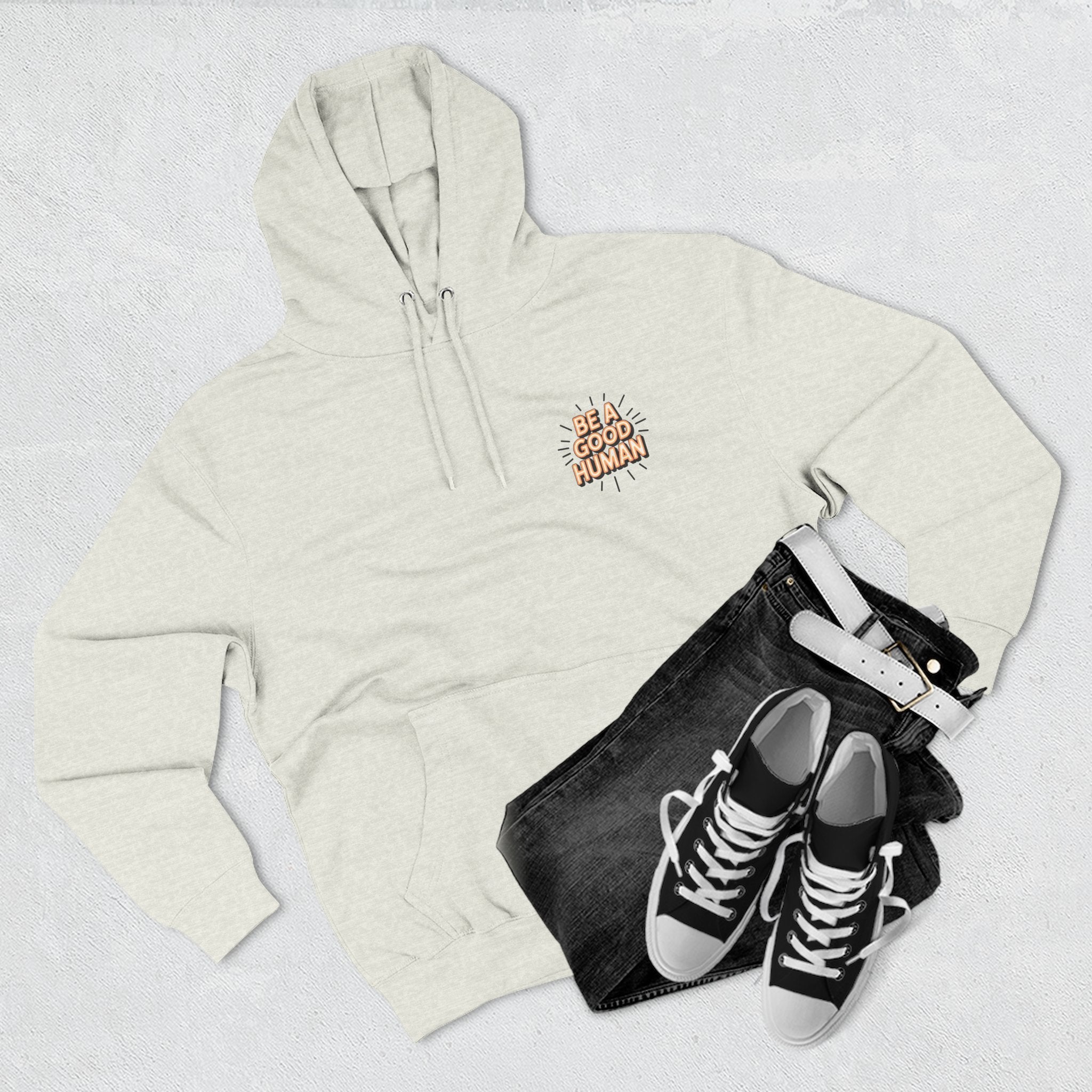 Be A Good Human Hoodie — Positive Message Fleece Pullover