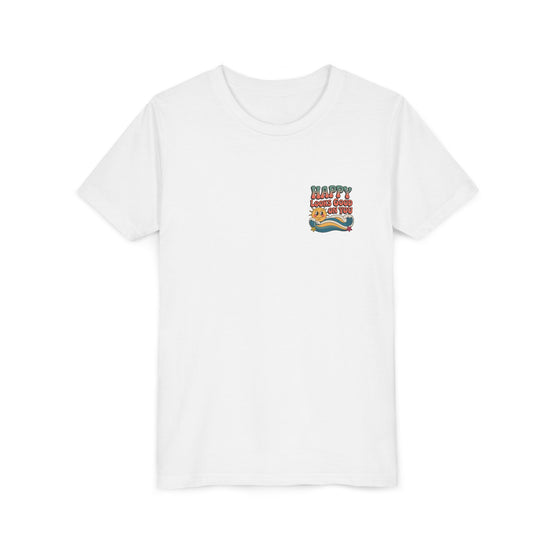 Youth Tee — "Happy Looks Good On You" Retro Sunshine Kids Shirt