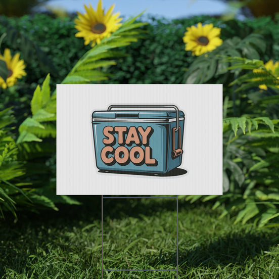 Stay Cool Plastic Yard Sign for Summer Events