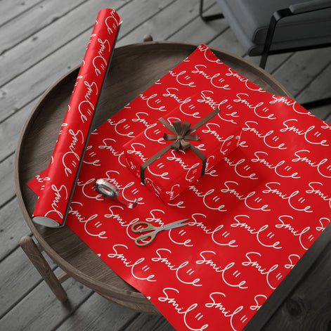 Red Smile Stylish Gift Wrapping Paper for Any Occasion