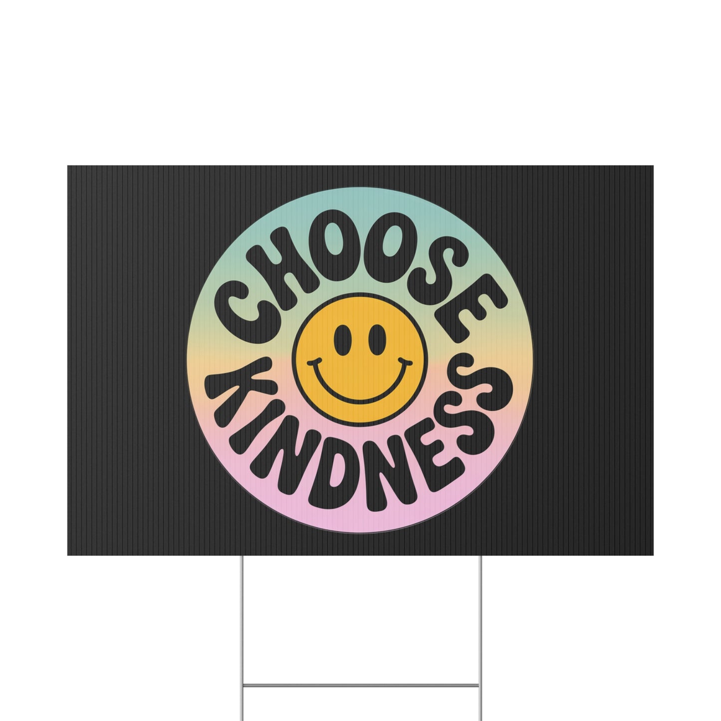 Black Joyful Choose Kindness Plastic Yard Sign