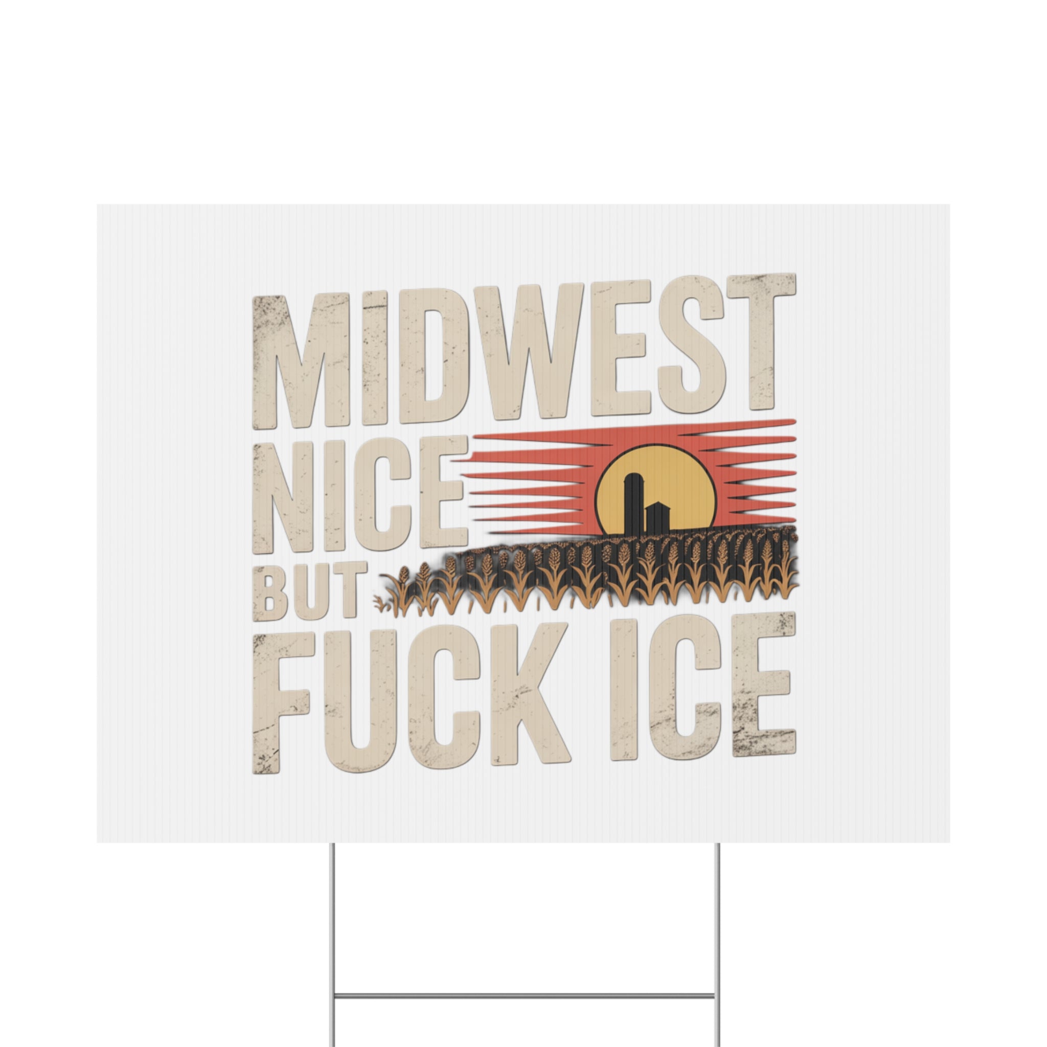 Midwest Nice But Fuck Ice Farmhouse Sunset Design