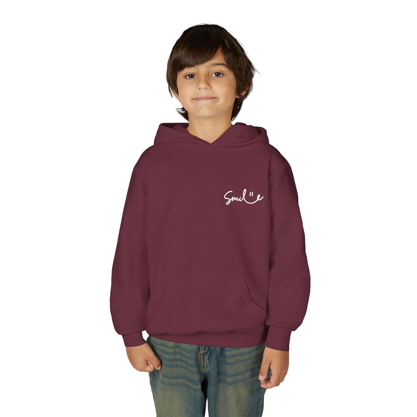 Smile Youth Hoodie - Cozy Heavy Blend Sweatshirt for Kids