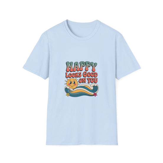 Happy Looks Good On You T-Shirt — Retro Sun Positive Graphic Tee