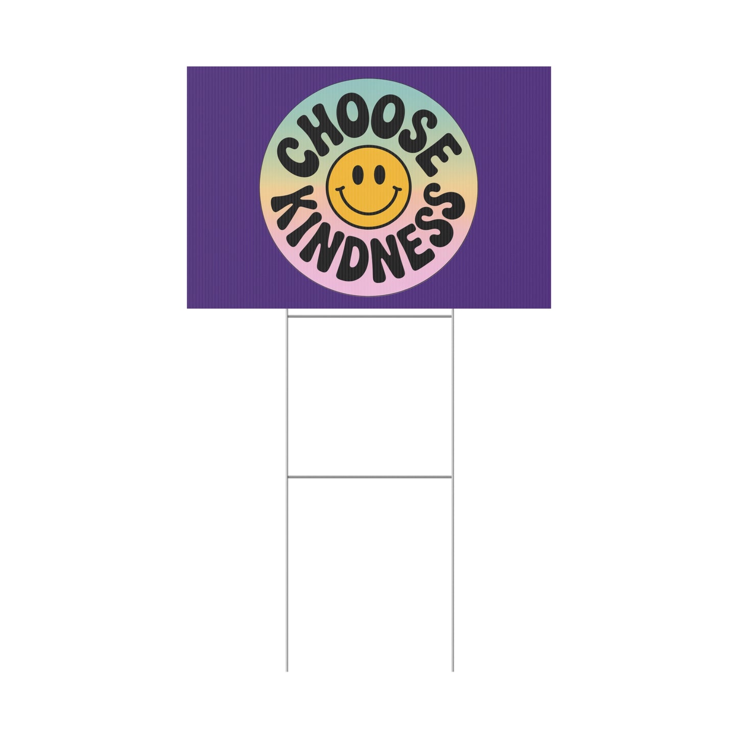 Purple Joyful Choose Kindness Plastic Yard Sign