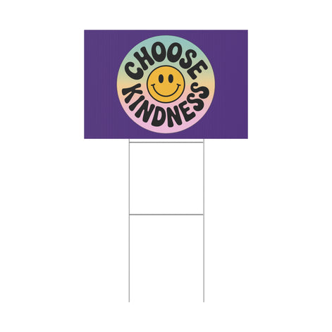 Purple Joyful Choose Kindness Plastic Yard Sign