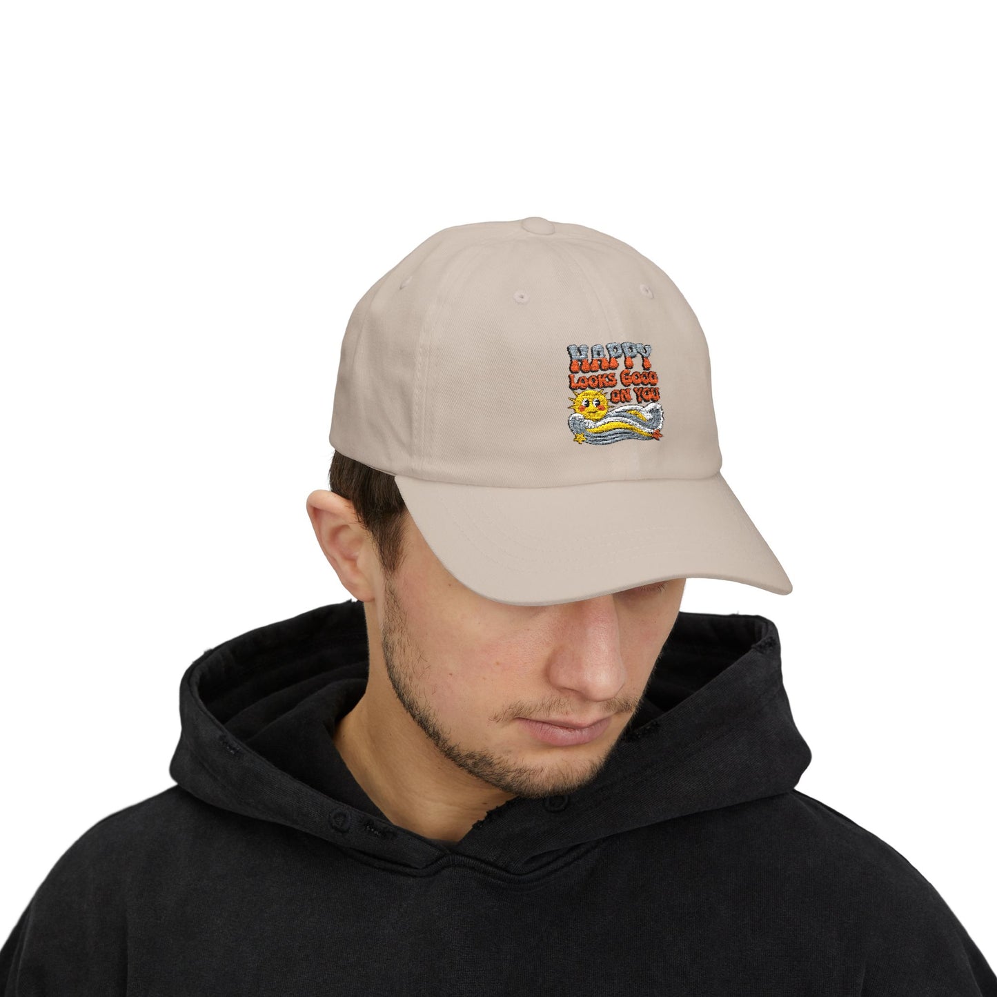 'Happy Looks Good On You' Smiley Retro Dad Hat
