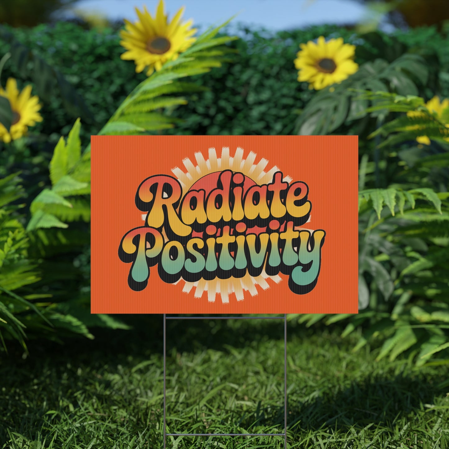 Orange Radiate Positivity Yard Sign