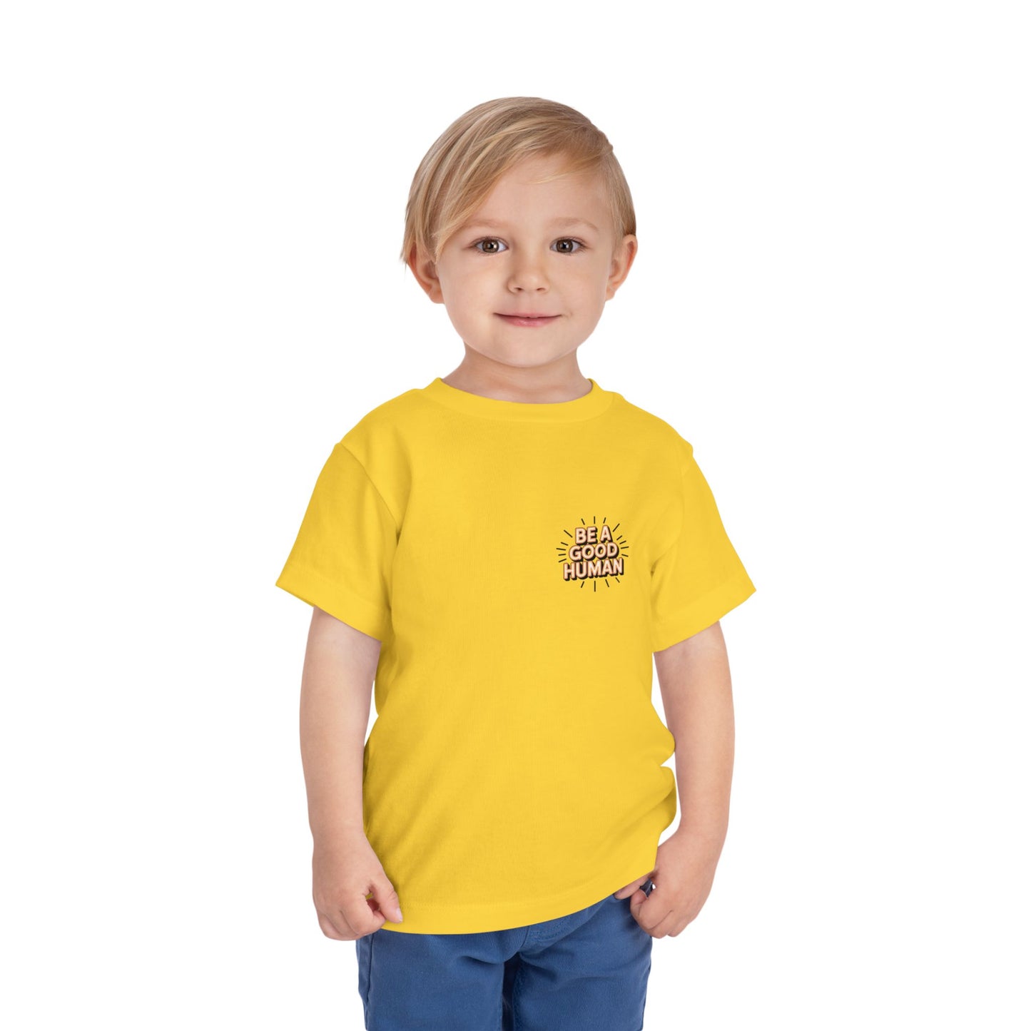 Toddler Tee — "Be A Good Human" Positive Message Shirt