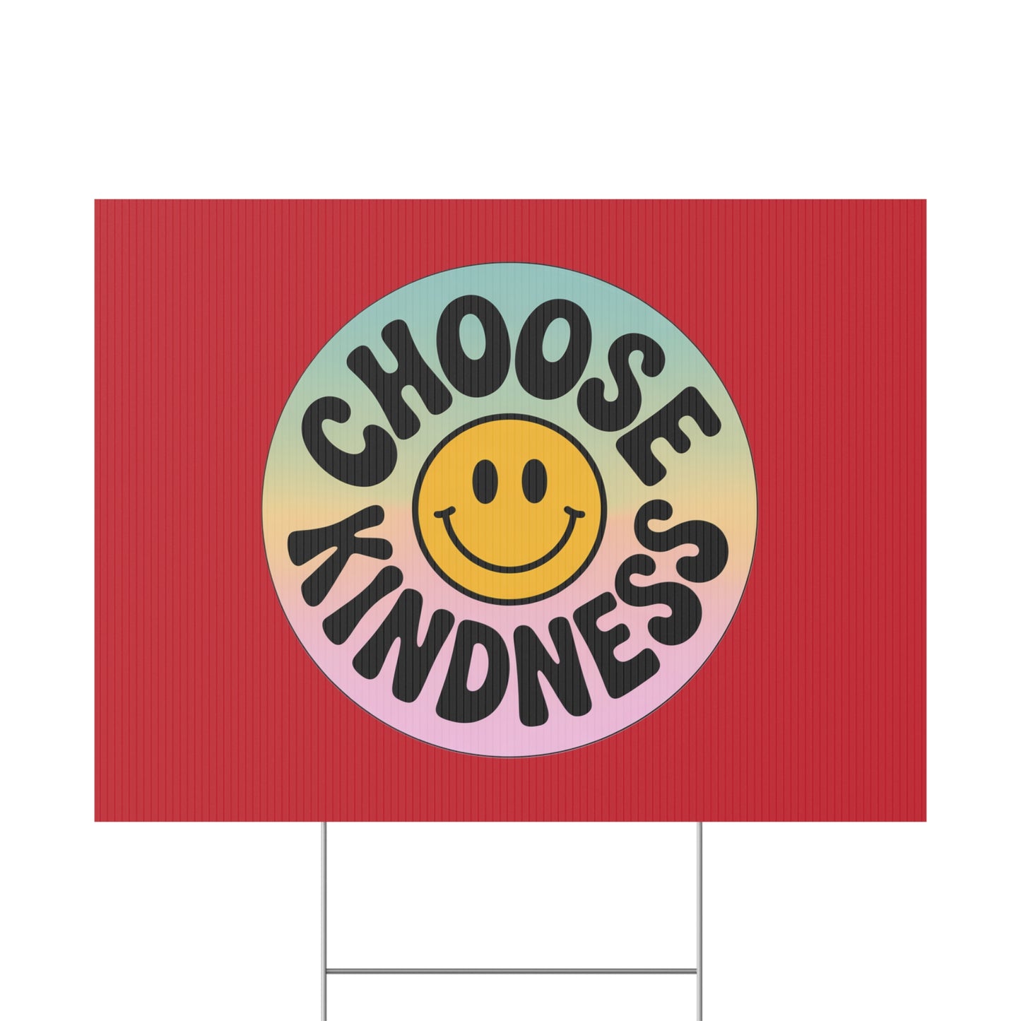 Dark Red of Joyful Choose Kindness Plastic Yard Sign