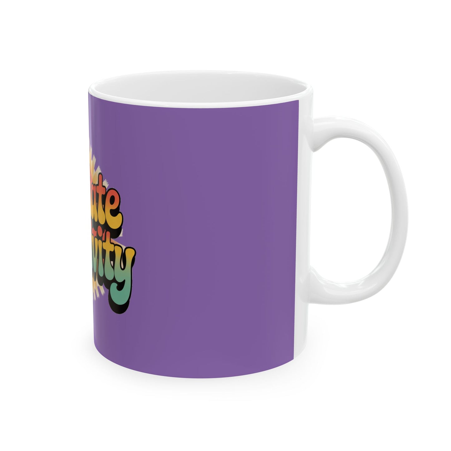Light Purple Radiate Positivity Ceramic Coffee Mug,  11oz & 15oz