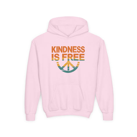 Kindness Is Free Youth Hoodie - Inspirational Heavy Blend Sweatshirt