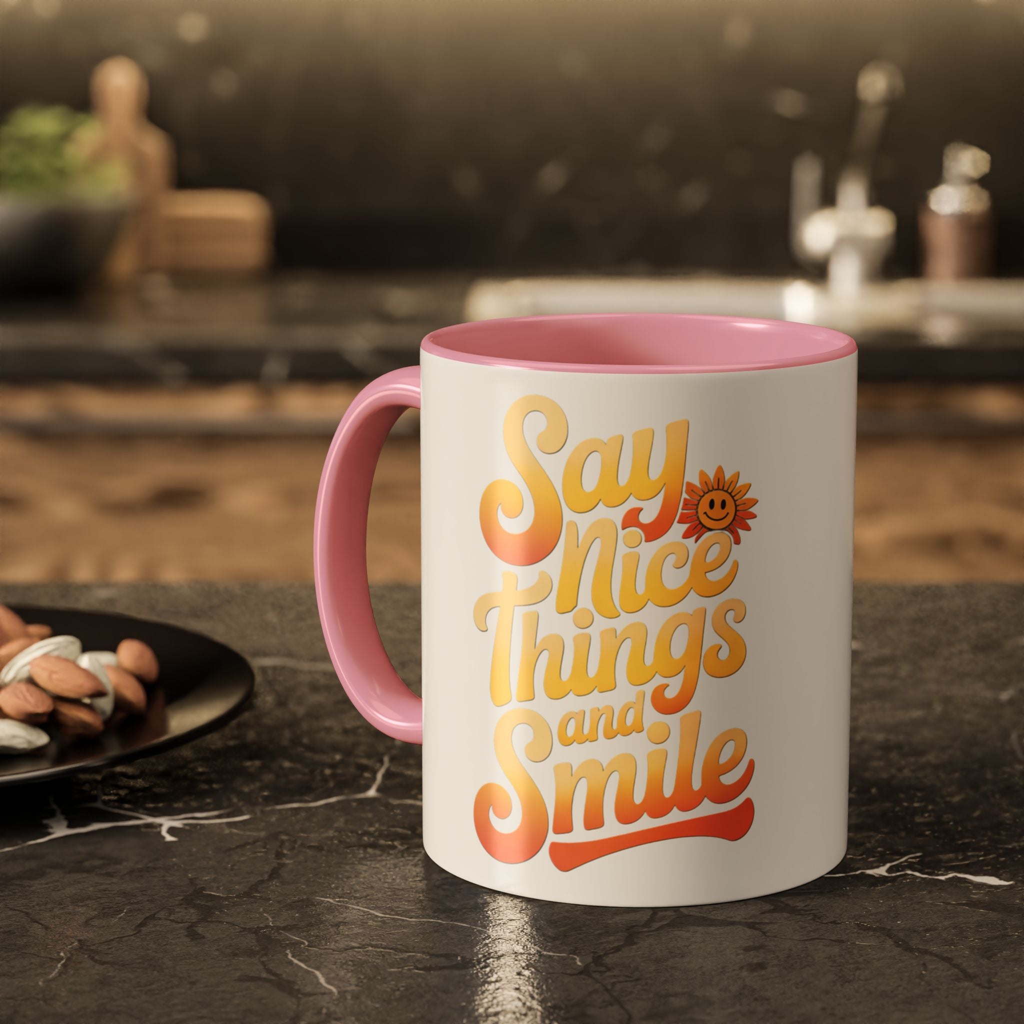 Positive Vibes Colorful Mug - Say Nice Things and Smile, 11oz & 15oz