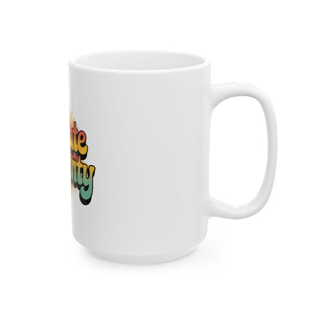 White Radiate Positivity Ceramic Coffee Mug,  11oz & 15oz