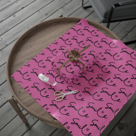 Light Pink/Black Smile Stylish Gift Wrapping Paper for Any Occasion