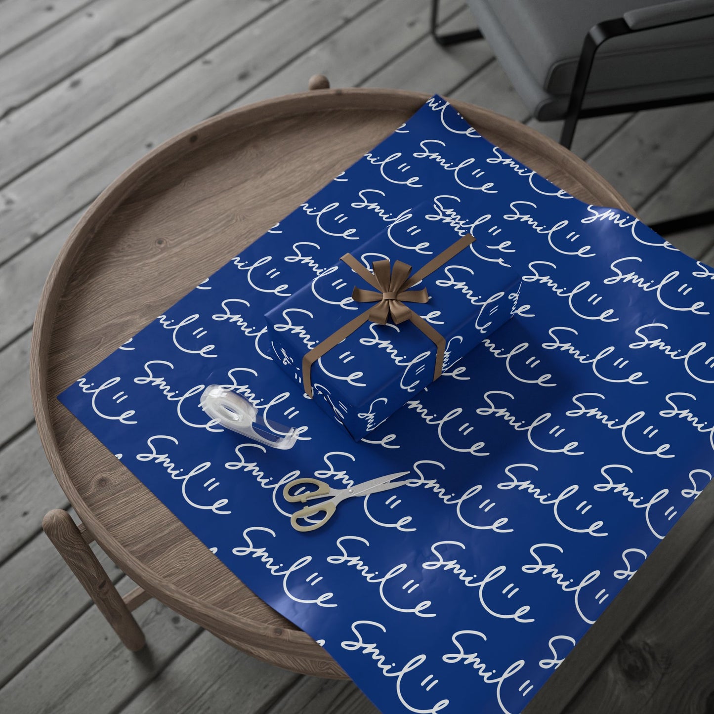 Dark Blue Smile Stylish Gift Wrapping Paper for Any Occasion