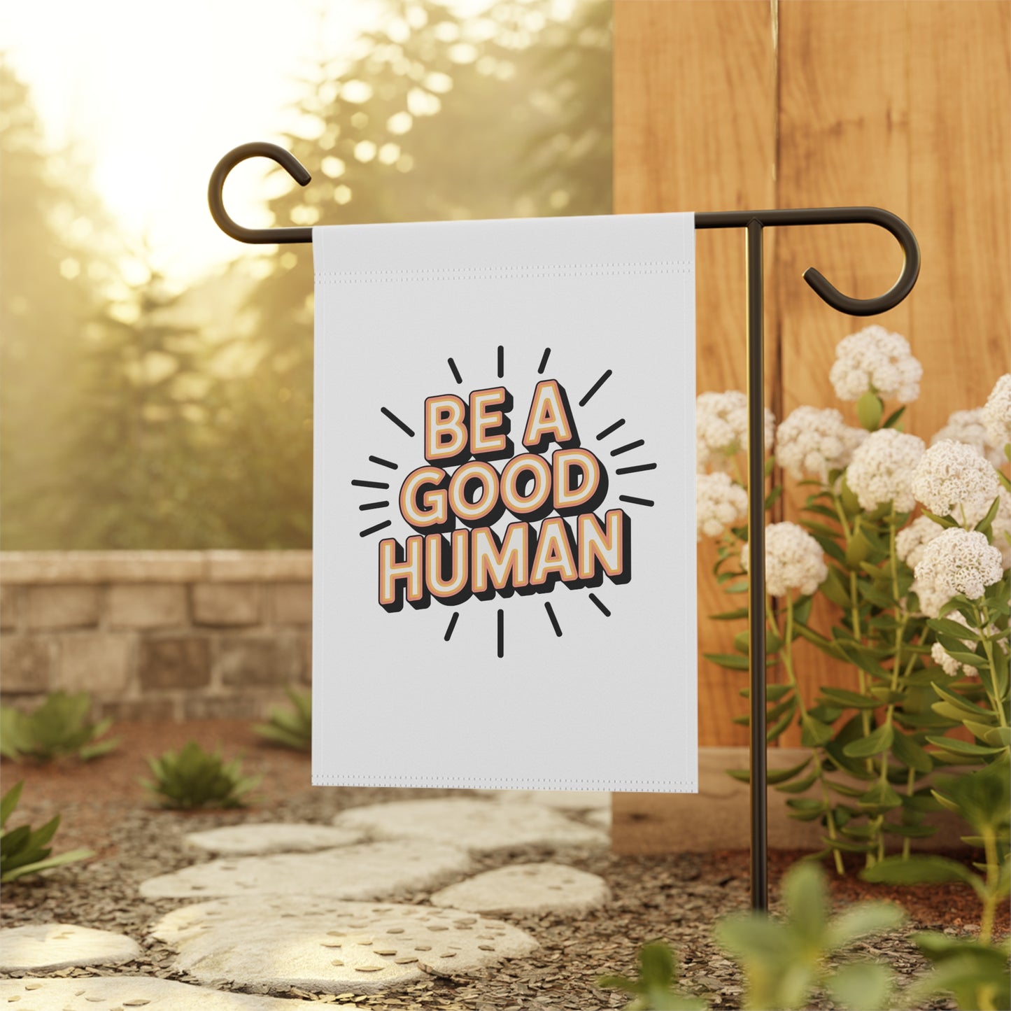 Garden Banner — “Be A Good Human” Decorative Yard Flag