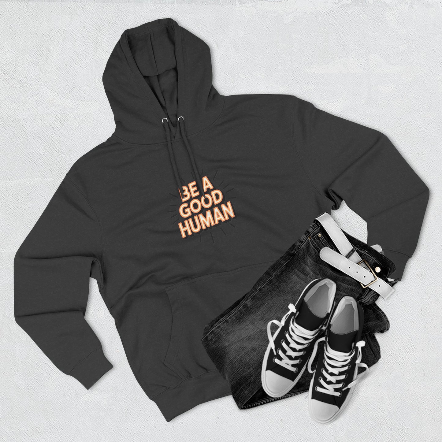 Be A Good Human Hoodie — Positive Message Fleece Pullover