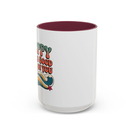 Retro 'Happy Looks Good on You' Colorful Ceramic Mug (11oz & 15oz)
