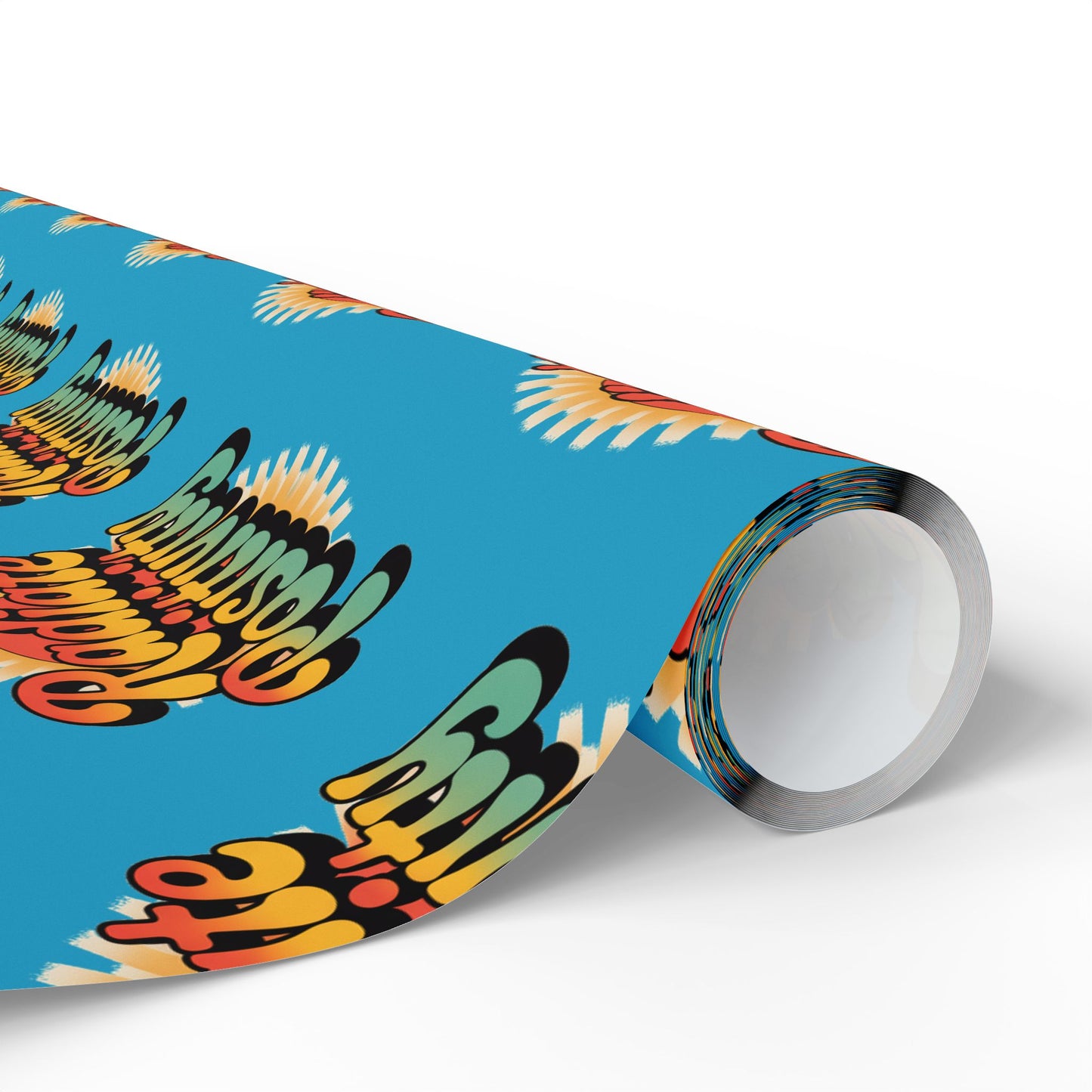 Turquoise Radiate Positivity Wrapping Paper for Celebrations
