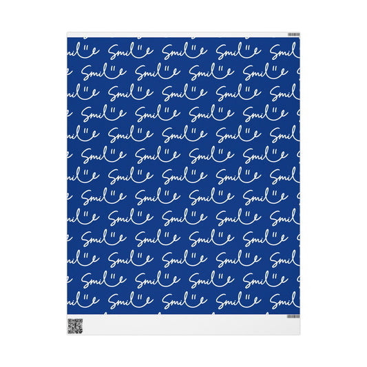 Dark Blue Smile Stylish Gift Wrapping Paper for Any Occasion