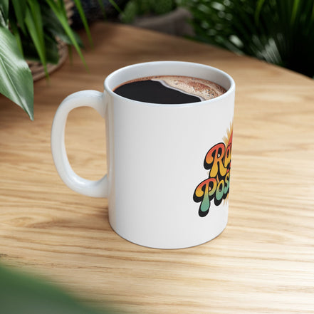 White Radiate Positivity Ceramic Coffee Mug,  11oz & 15oz