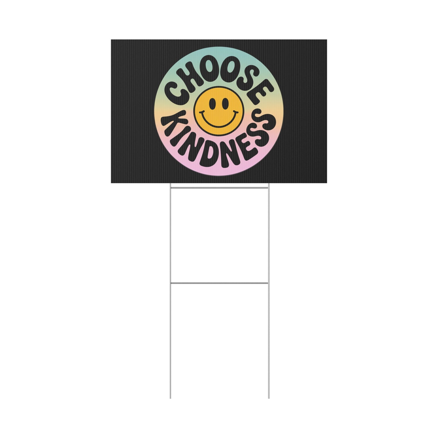 Black Joyful Choose Kindness Plastic Yard Sign