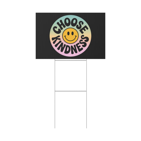 Black Joyful Choose Kindness Plastic Yard Sign