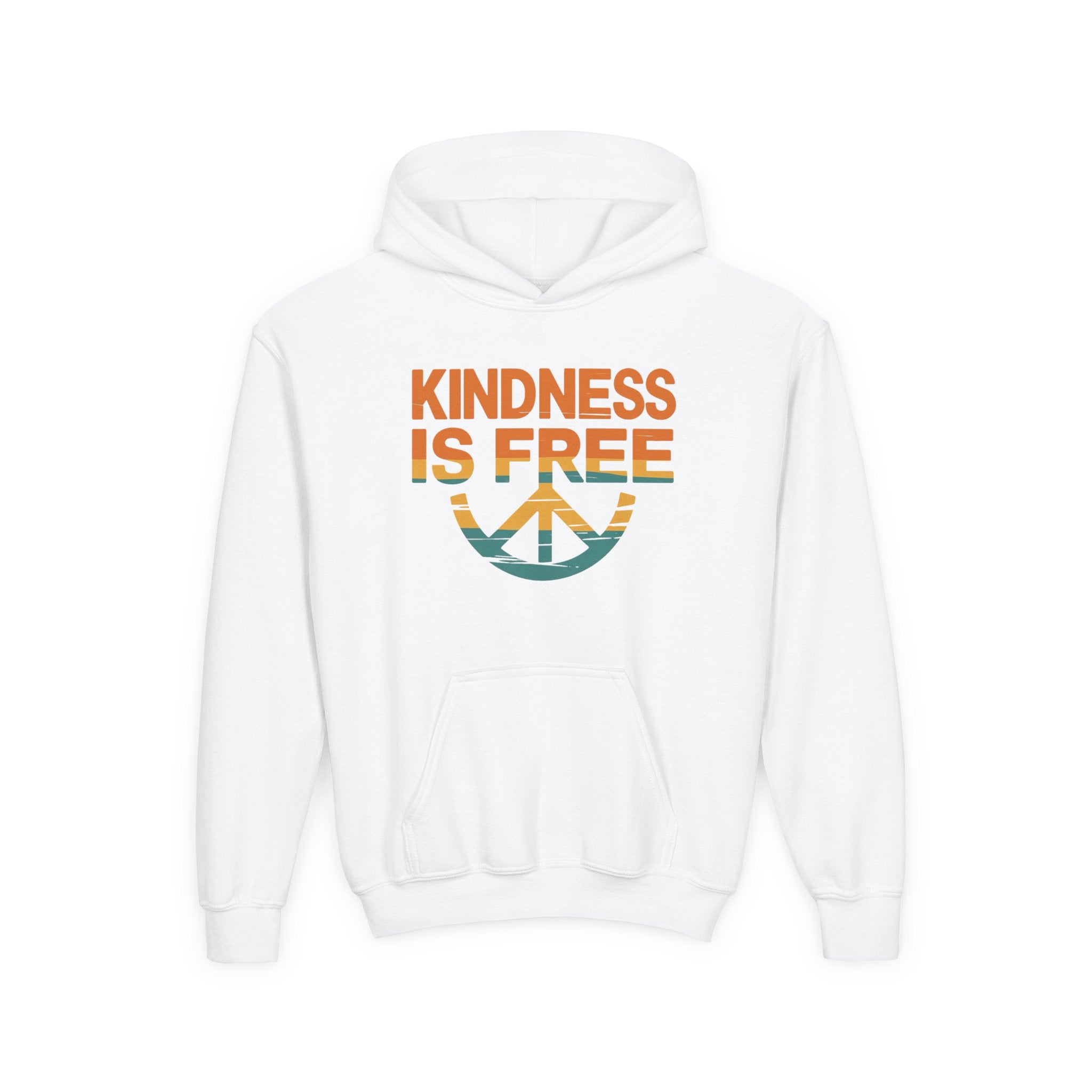 Kindness Is Free Youth Hoodie - Inspirational Heavy Blend Sweatshirt