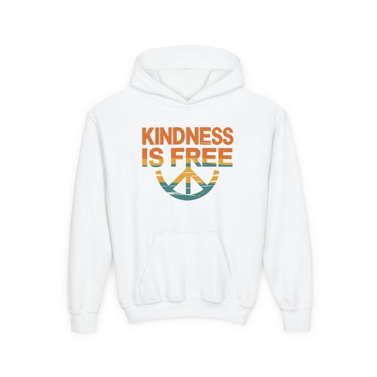 Kindness Is Free Youth Hoodie - Inspirational Heavy Blend Sweatshirt