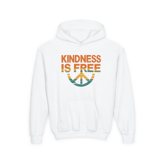 Kindness Is Free Youth Hoodie - Inspirational Heavy Blend Sweatshirt