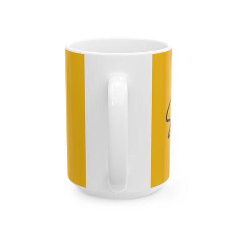 Yellow/Black Smile Ceramic Coffee Mug - 11oz & 15oz