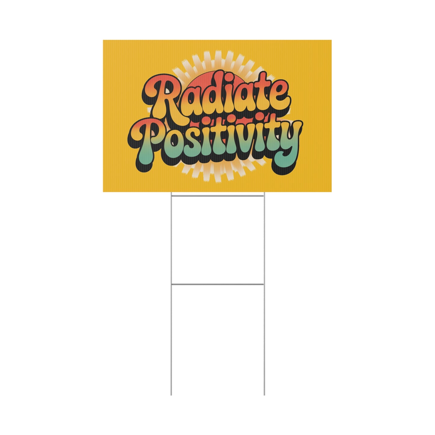 Yellow Radiate Positivity Yard Sign