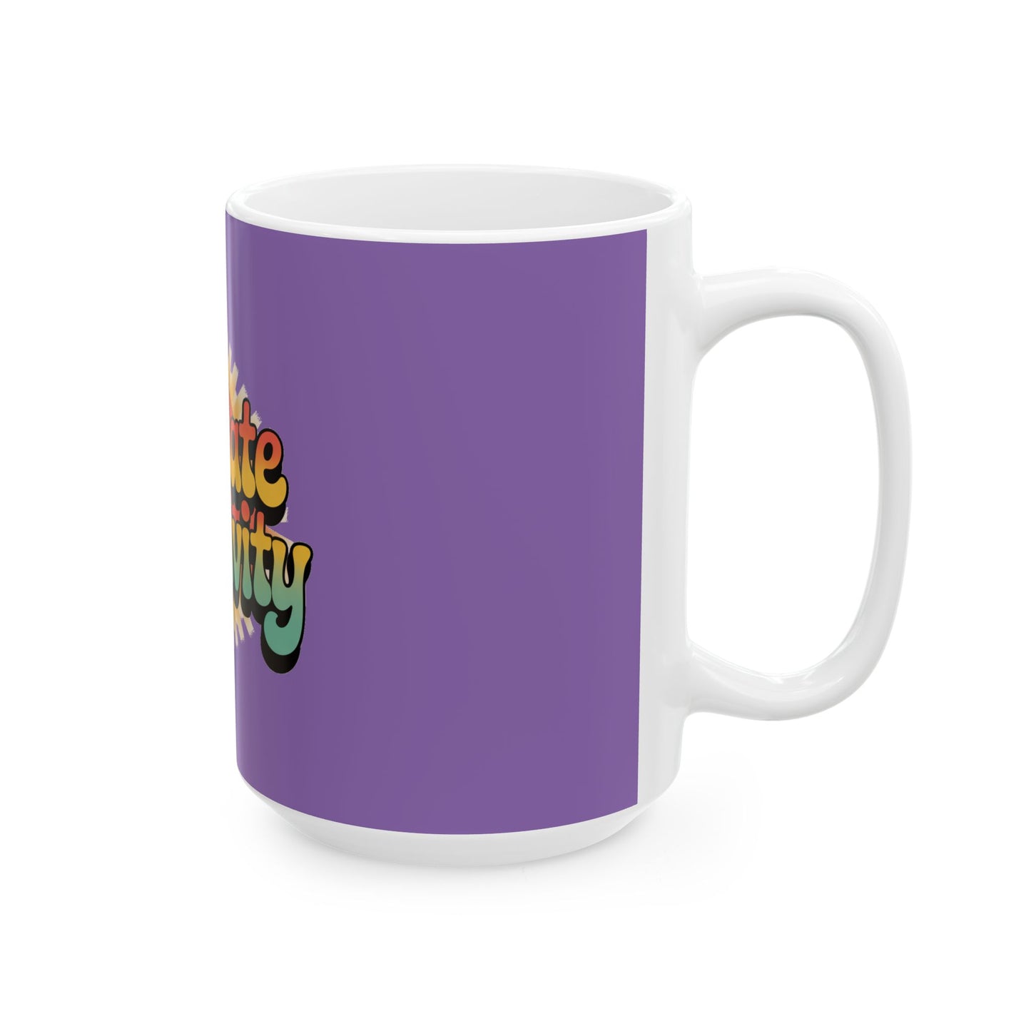 Light Purple Radiate Positivity Ceramic Coffee Mug,  11oz & 15oz