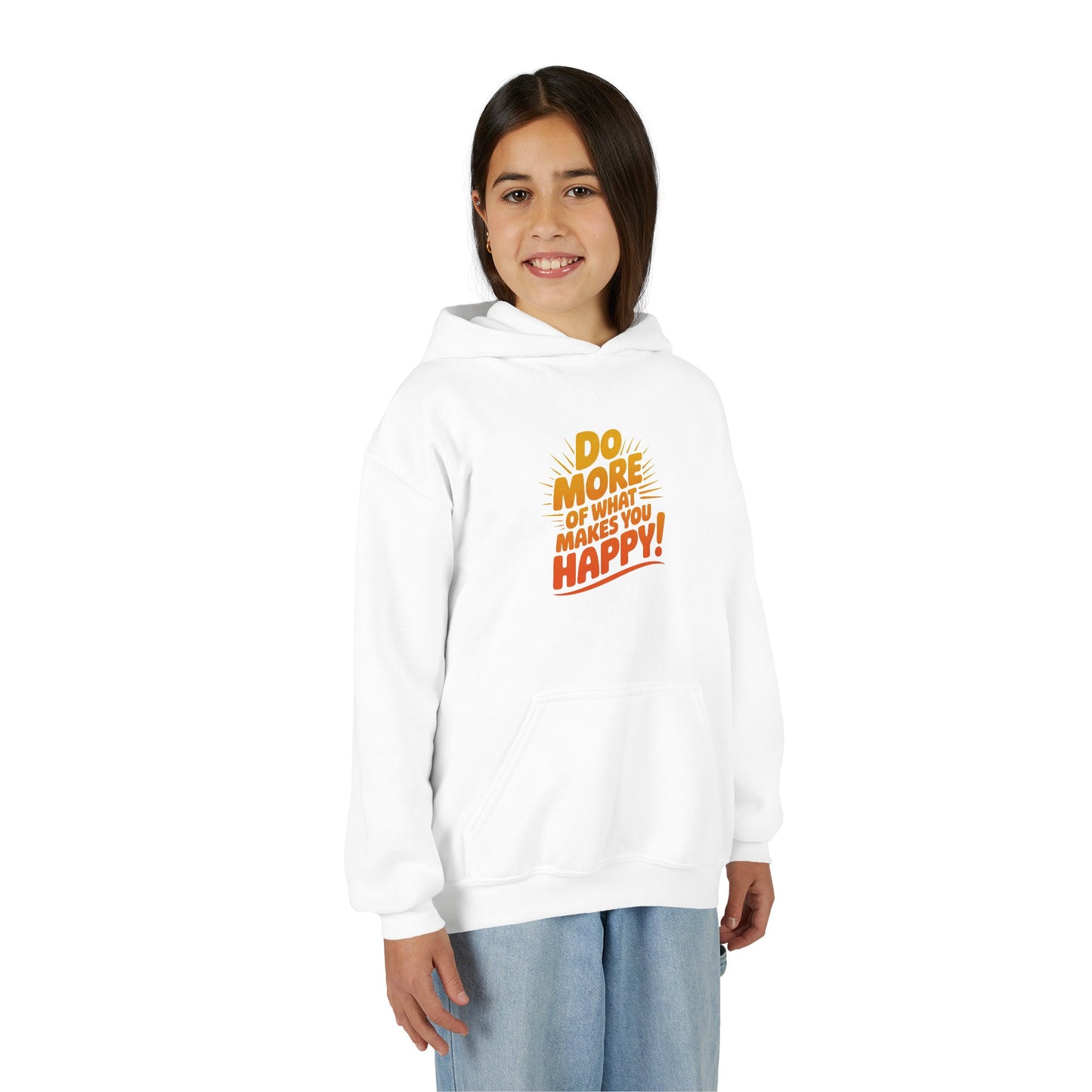 Youth Hoodie — "Do More of What Makes You Happy" Positive Graphic