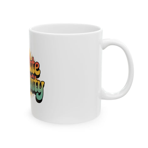 White Radiate Positivity Ceramic Coffee Mug,  11oz & 15oz