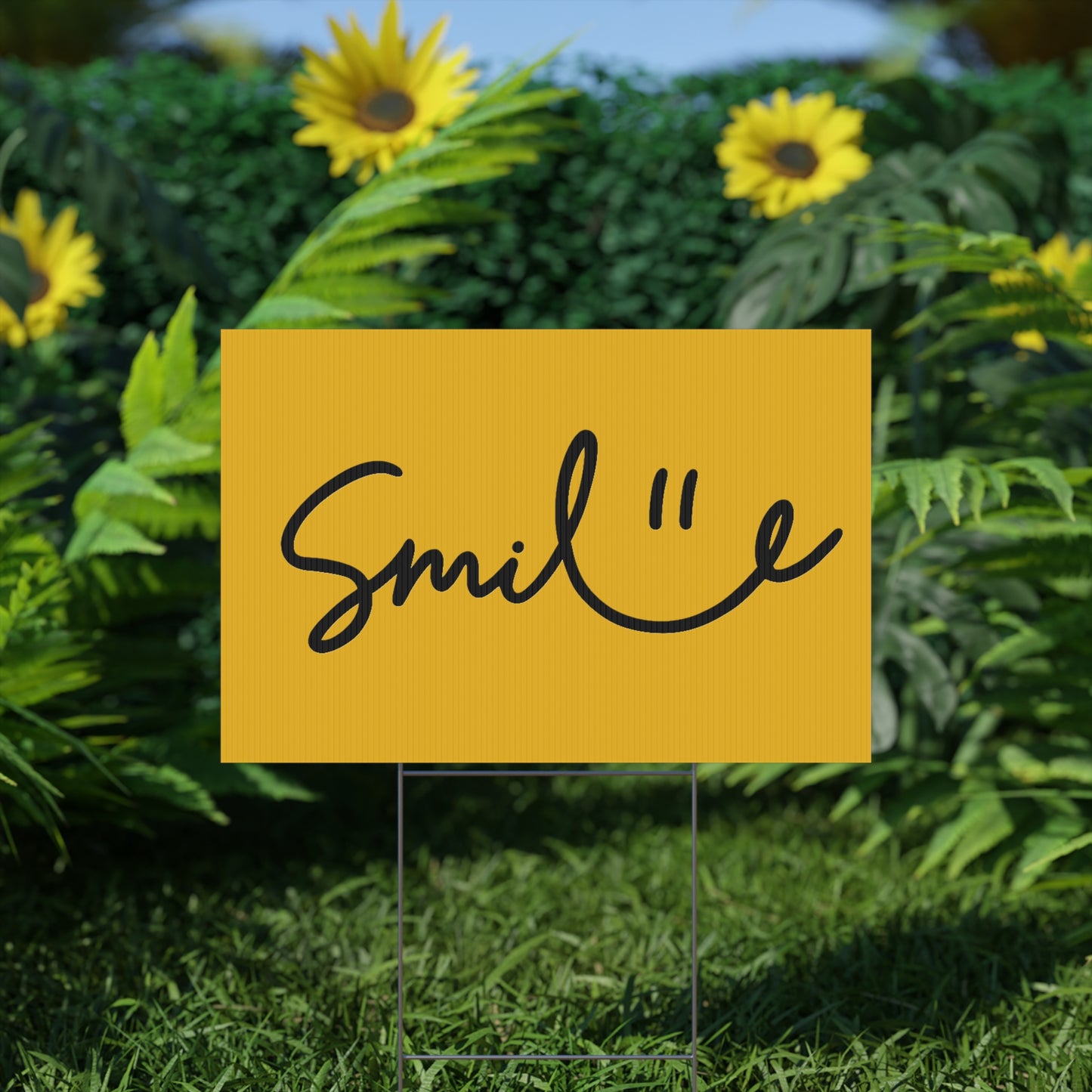 Yellow Smile Yard Sign