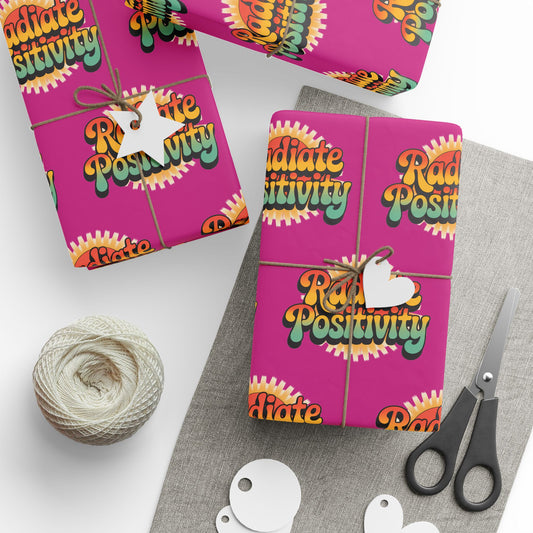 Pink Radiate Positivity Wrapping Paper for Celebrations