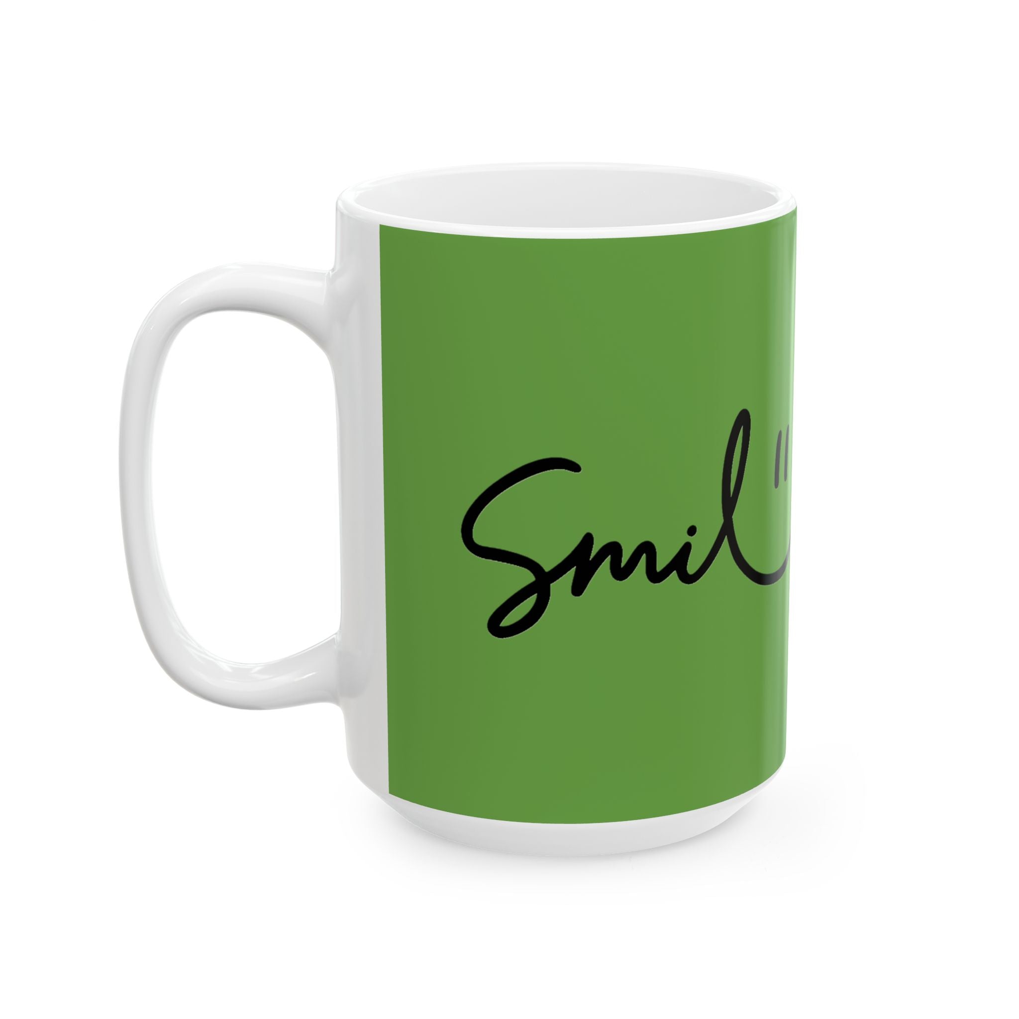 Green/Black Smile Ceramic Coffee Mug - 11oz & 15oz