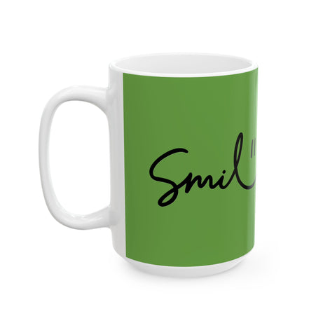 Green/Black Smile Ceramic Coffee Mug - 11oz & 15oz