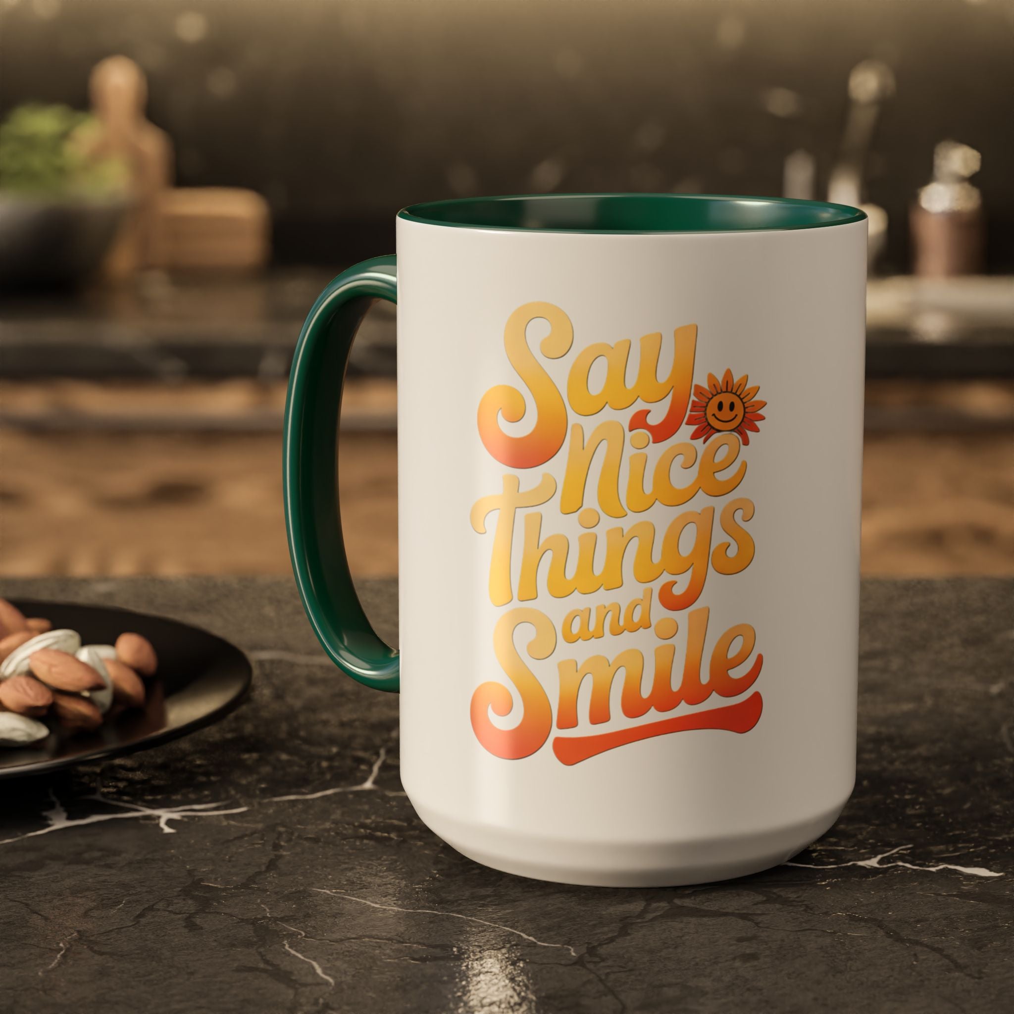 Positive Vibes Colorful Mug - Say Nice Things and Smile, 11oz & 15oz