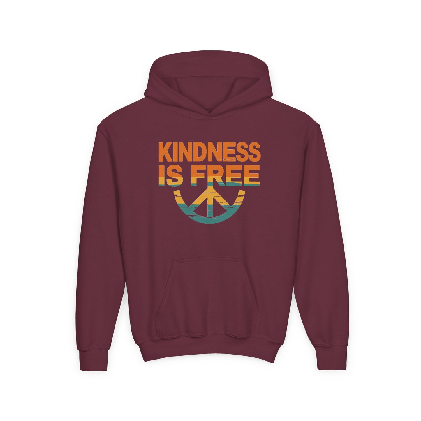 Kindness Is Free Youth Hoodie - Inspirational Heavy Blend Sweatshirt