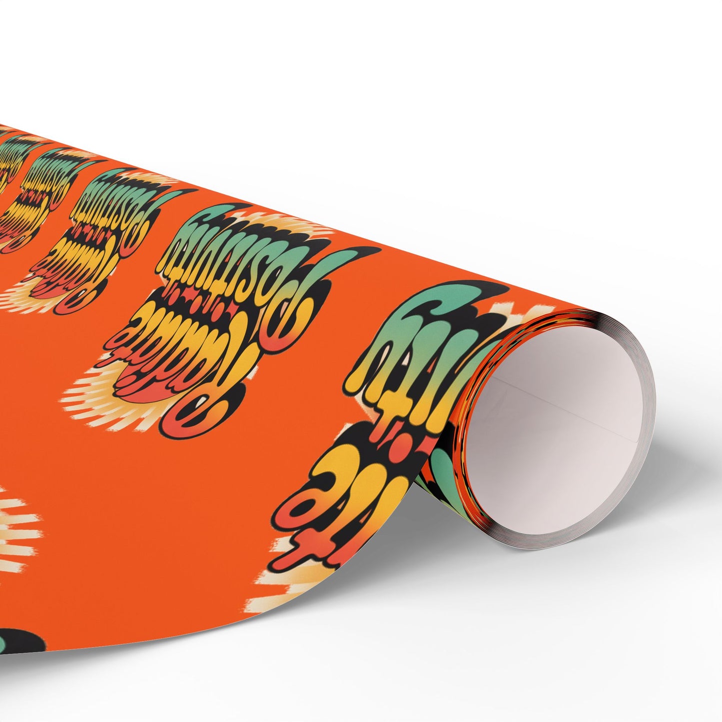 Orange Radiate Positivity Wrapping Paper for Celebrations