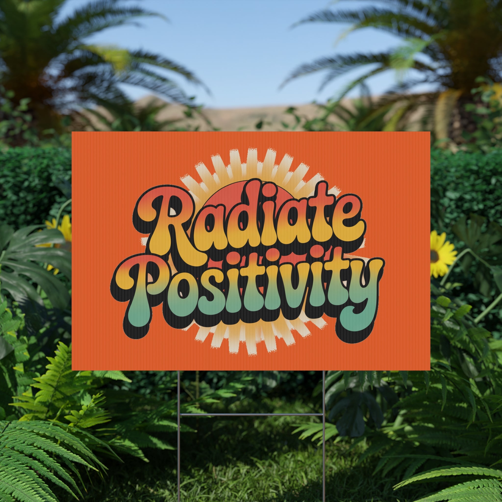 Orange Radiate Positivity Yard Sign