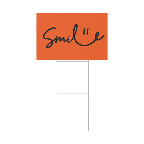 Orange Smile Yard Sign