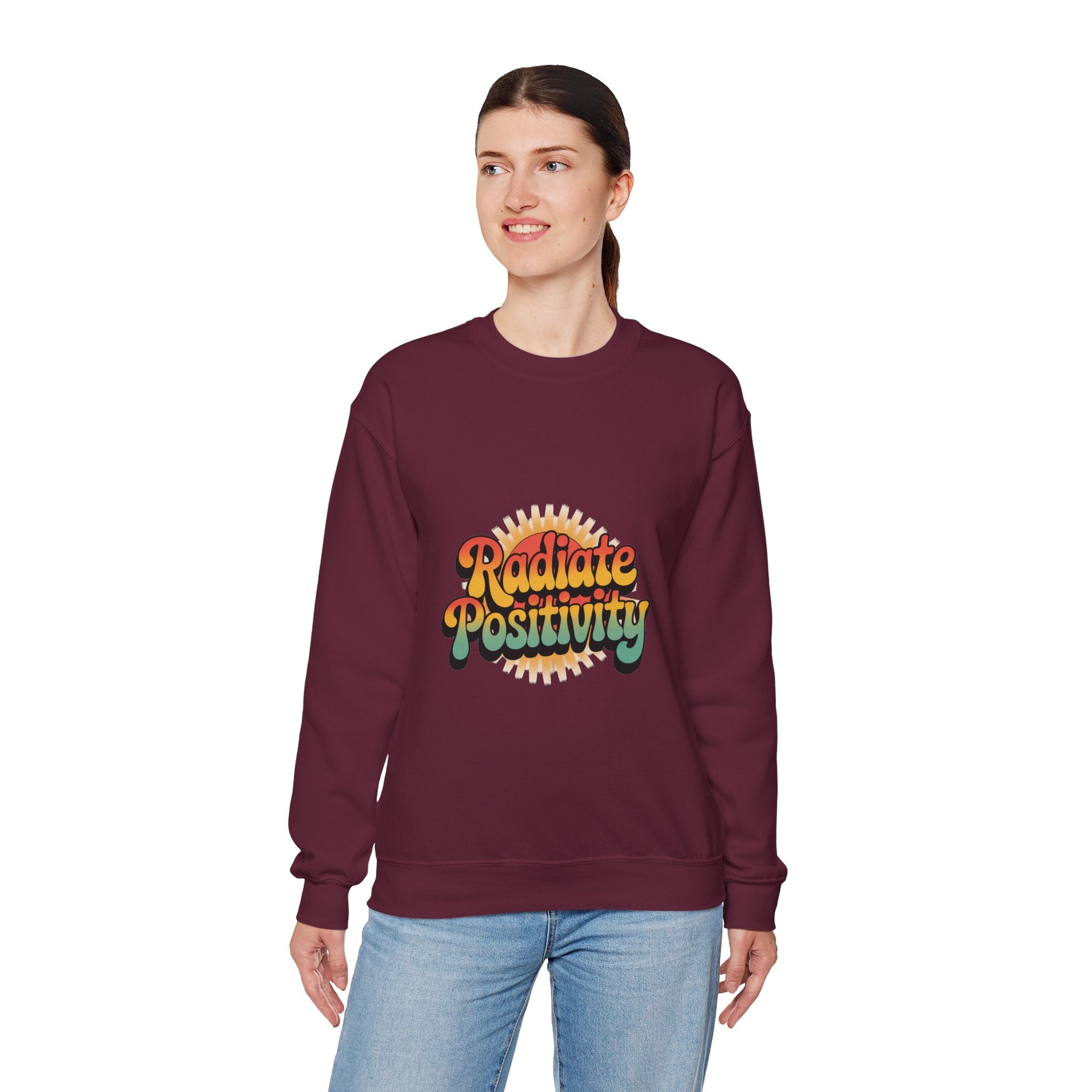 Radiate Positivity Unisex Heavy Blend Crewneck Sweatshirt