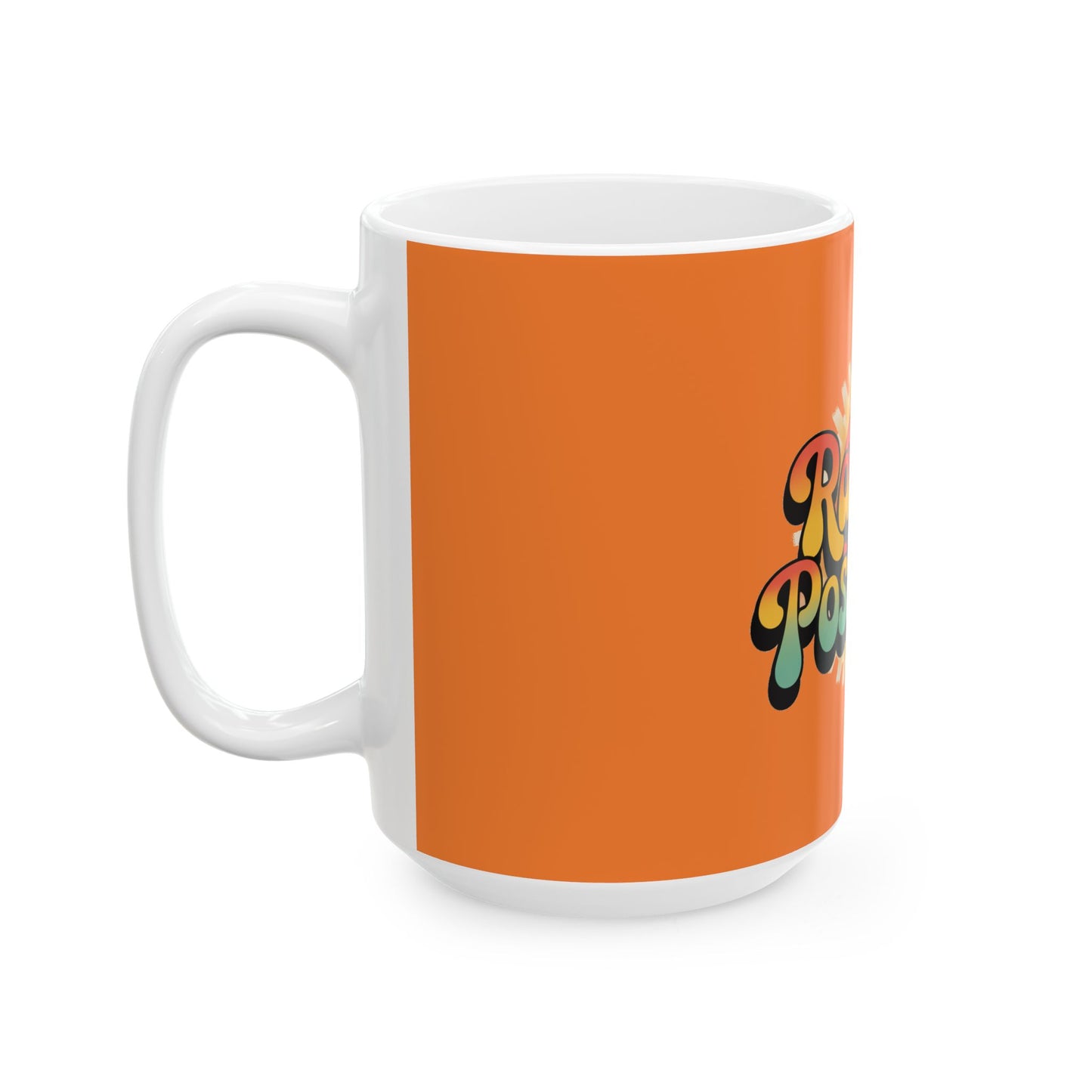 Orange Radiate Positivity Ceramic Coffee Mug,  11oz & 15oz
